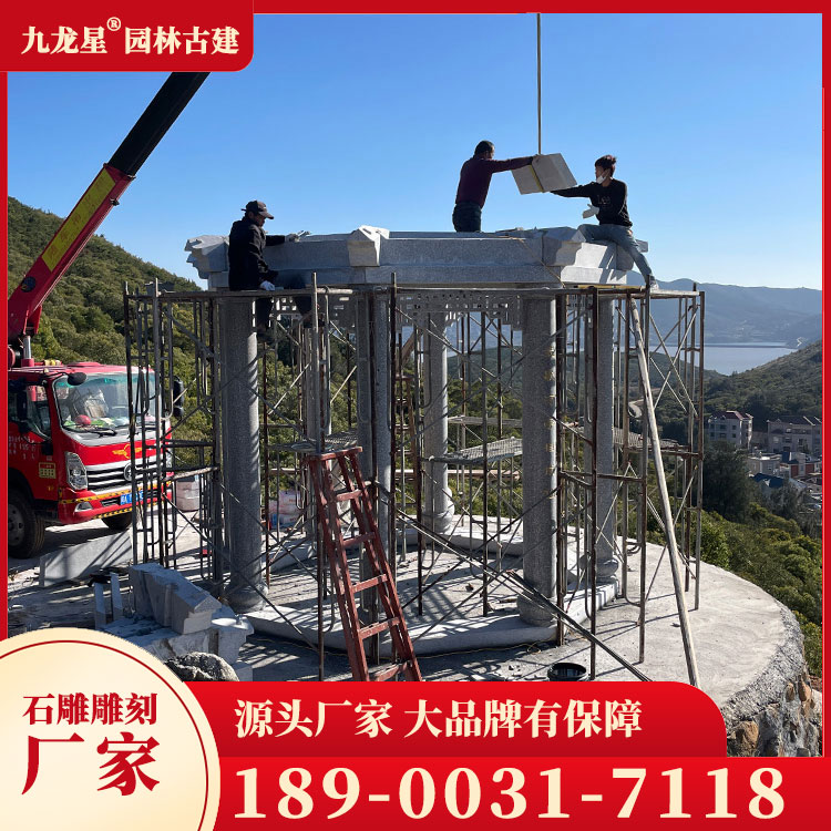 石雕涼亭安裝圖片